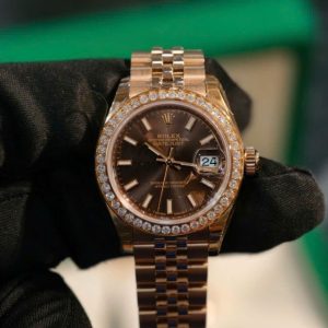 Rolex 279165 độ niềng kim cương Dial Brown Full Vàng 18k 6