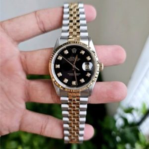 Rolex 5 số bít lỗ 16233 cọc kim lớn - Black Dial 6