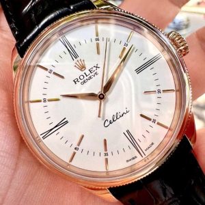 Rolex Cellini 18k Rose Gold 50505 White Dial 39mm 6
