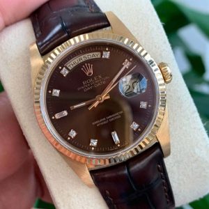 Rolex Day Date 5 số 18238 choco Diamond Vàng đúc 18k 1