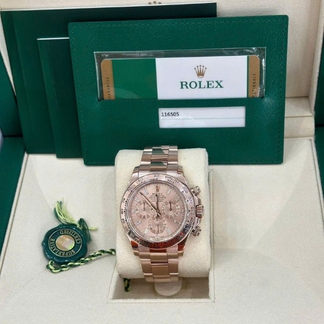 Rolex Daytona 40 116505 Vàng Everose 18ct Mặt Pink Baguette 5 Rolex Daytona 40 116505 Vàng Everose 18ct Mặt Pink Baguette 5