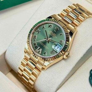 Rolex Lady-Datejust 278278 Olive Green 31mm Dial President Bracelet 1